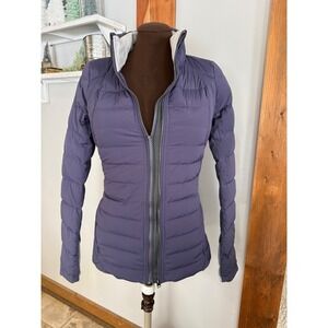 Lululemon fluffed up down Puffer Jacket Women's Size 6 Purple Full Zip Collar